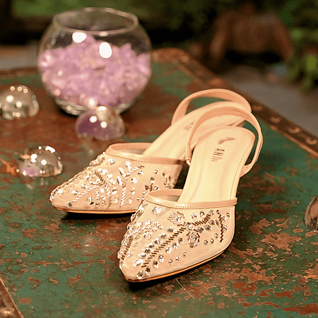 Pearl Touch Slingback Heels for girls
