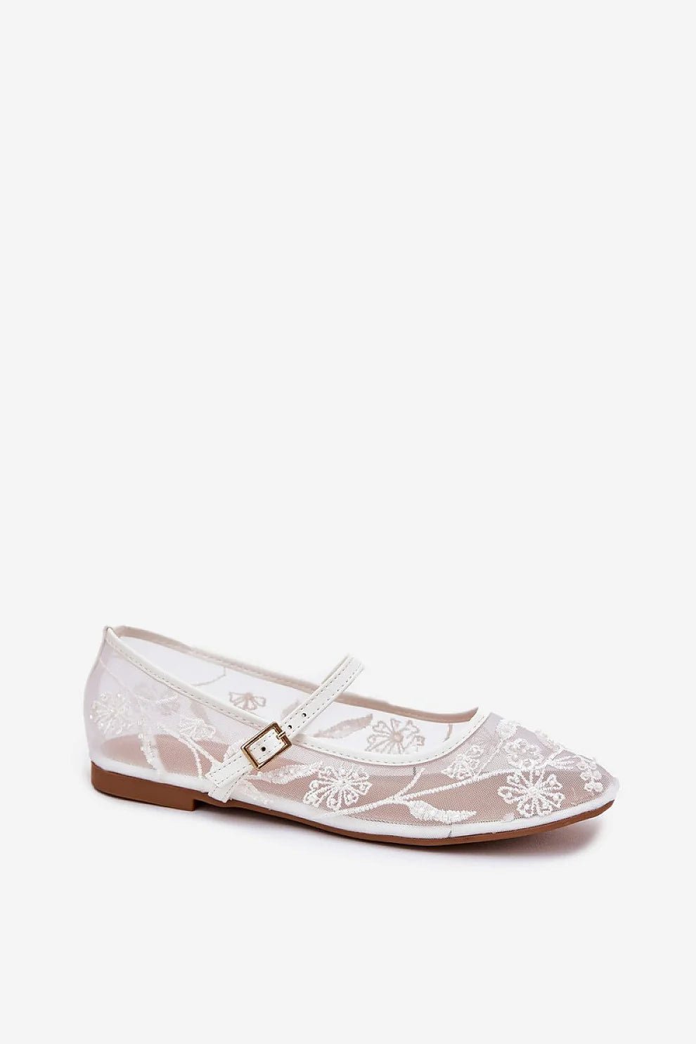ZARA embroidery mesh ballets black
