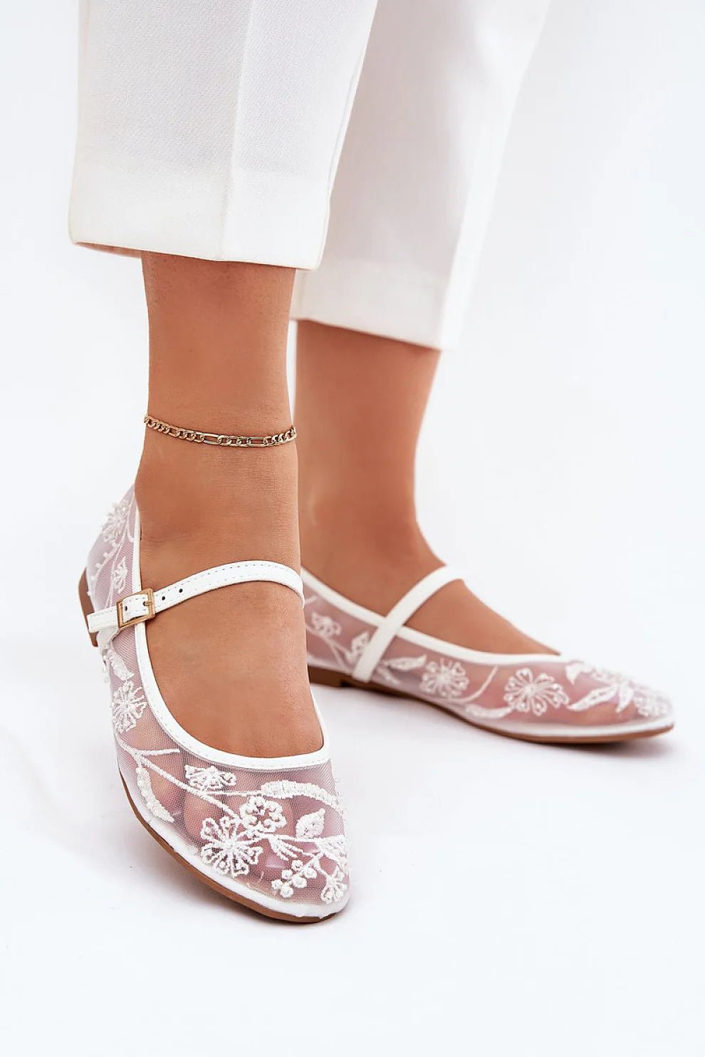 ZARA embroidery mesh ballets