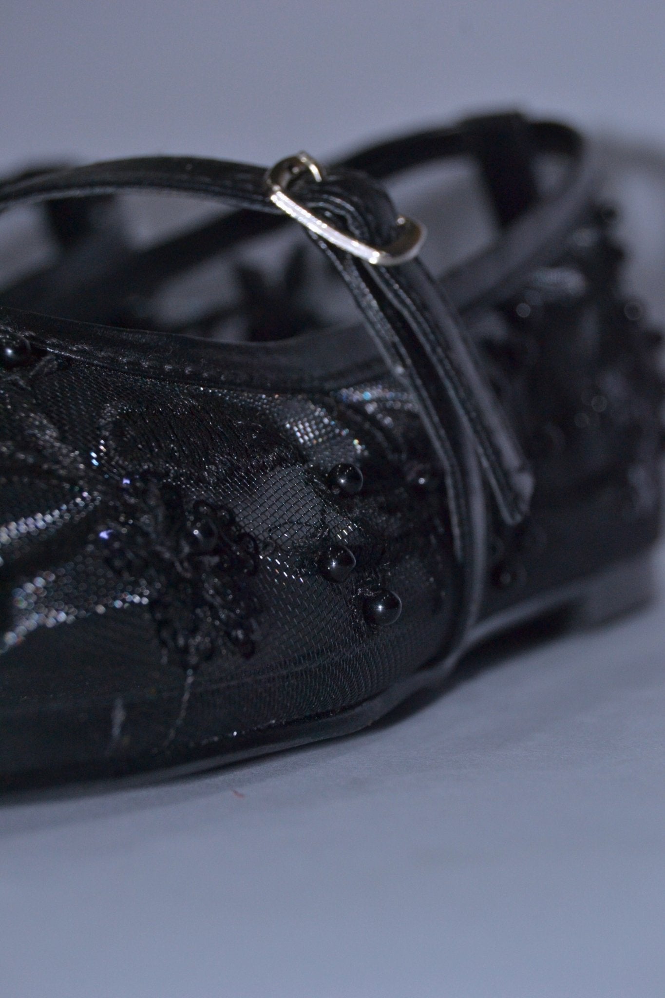 ZARA embroidery mesh ballets black